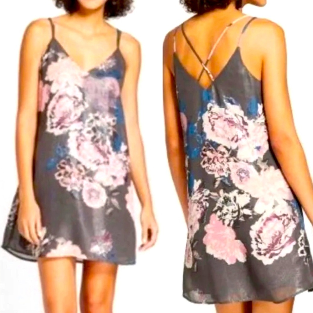 Xhilaration Gray Floral Dress New With Tags